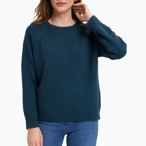 Zenana Women's Green Pullover Long Sleeve crew neck  Sweater Size M - Picture 1 of 5